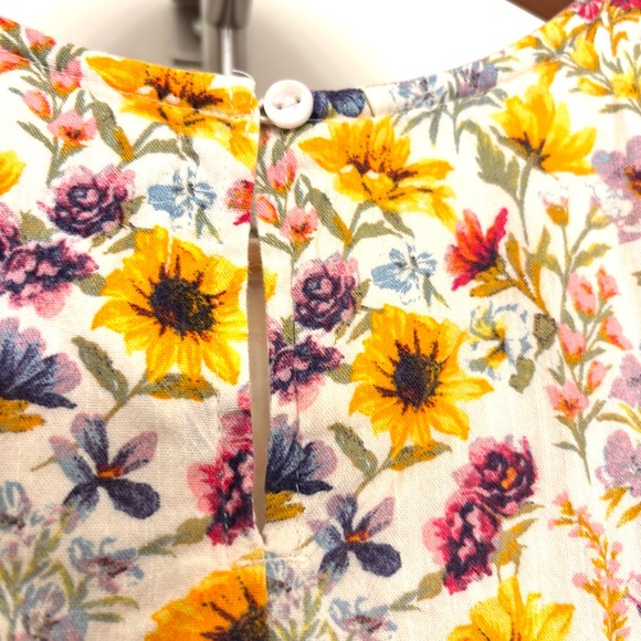 Old Navy Kids Floral Dress Yellow Sunflowers Cotton Spring Easter XL 14-16 - Picture 6 of 9